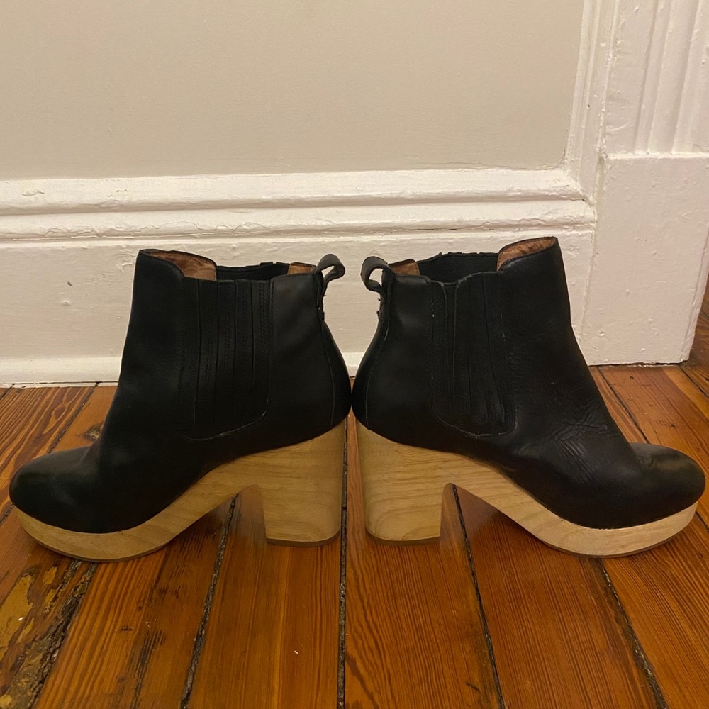 Madewell Marco Chelsea Boots Wood Platform Heels
